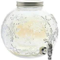 Distributeur de boisson en verre motif flocons iridescent 5,5L^Gifi Discount