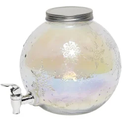 Distributeur de boisson en verre motif flocons iridescent 5,5L^Gifi Discount