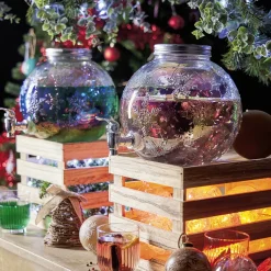 Distributeur de boisson en verre motif flocons iridescent 5,5L^Gifi Discount