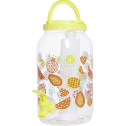 Distributeur de boisson en plastique avec robinet et 4 gobelets^Gifi Hot