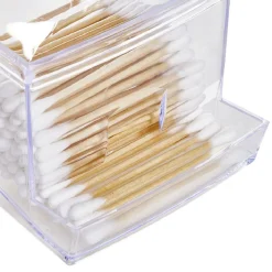 Best Gifi Distributeur de coton-tiges transparent