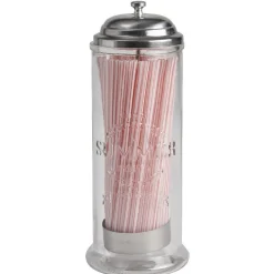 Distributeur de pailles transparent gris^Gifi Online