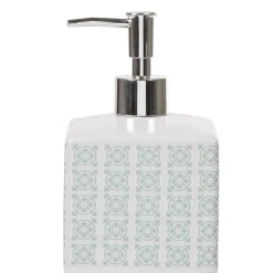 Discount Gifi Distributeur de savon céramique carreau de ciment blanc vert