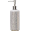 Best Gifi Distributeur de savon céramique motifs écaille blanc doré