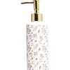 Online Gifi Distributeur de savon céramique motif floral blanc et rose Ø6xH15cm