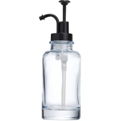 Discount Gifi Distributeur de savon en verre transparent bleu Ø7xH21cm