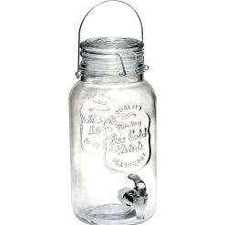 Distributeur forme bocal en verre transparent cont. 3,8 L^Gifi