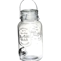 Distributeur forme bocal en verre transparent cont. 3,8 L^Gifi