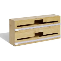 Dérouleur film alimentaire double en bambou^Gifi Sale