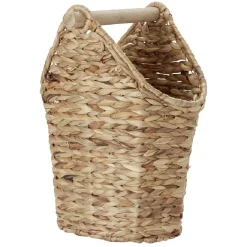 Clearance Gifi Dérouleur papier WC bois avec panière imitation osier tressé