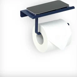 New Gifi Dérouleur papier WC inox bleu Sunflow à visser ou coller 17,4x9xH8cm