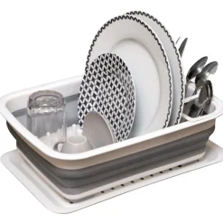 Egouttoir à vaisselle rétractable avec plateau^Gifi New