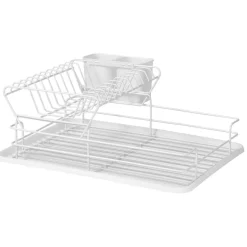 Egouttoir blanc métal avec plateau plastique^Gifi Outlet