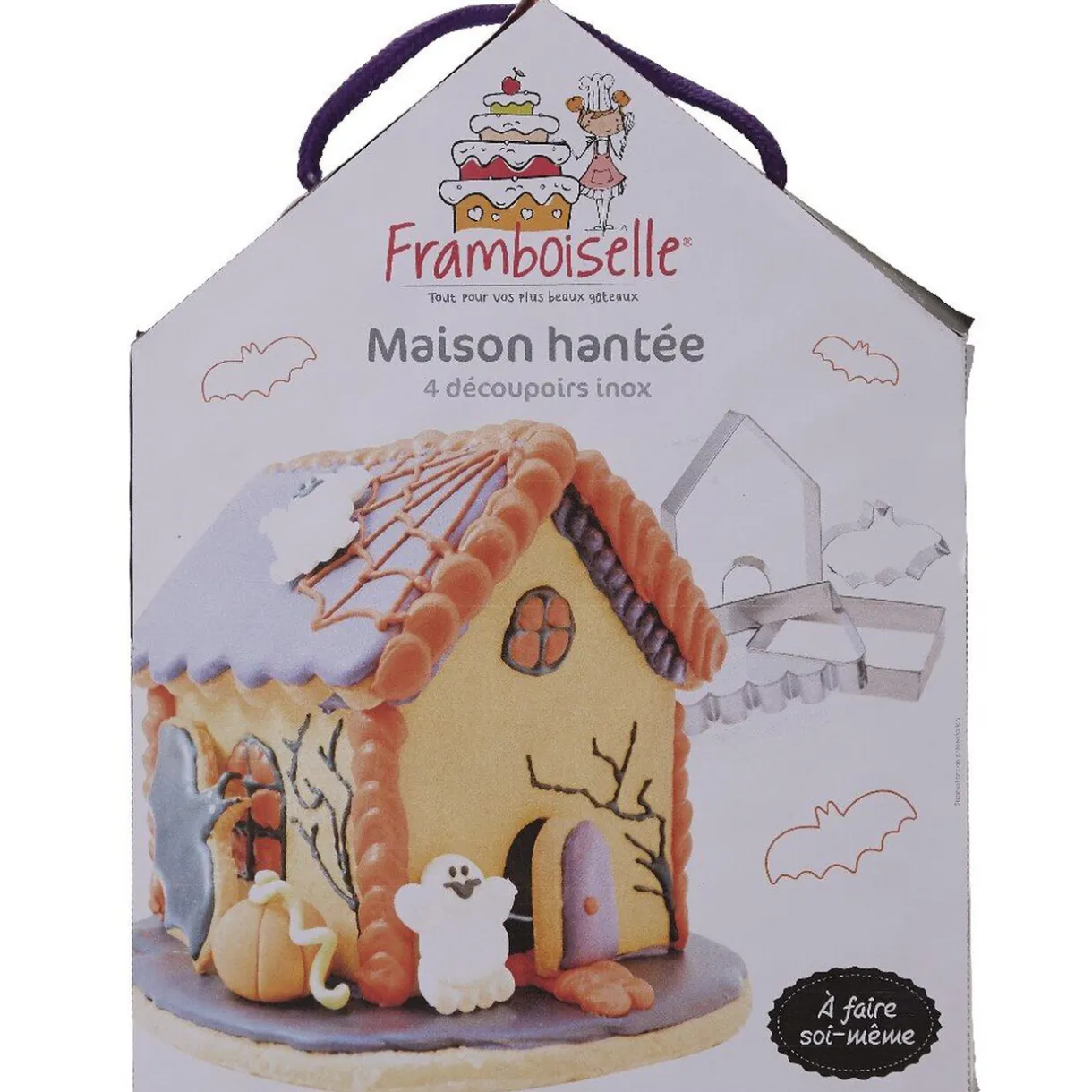 Emporte pièces maison hantée Halloween chauve souris x4^Gifi Outlet