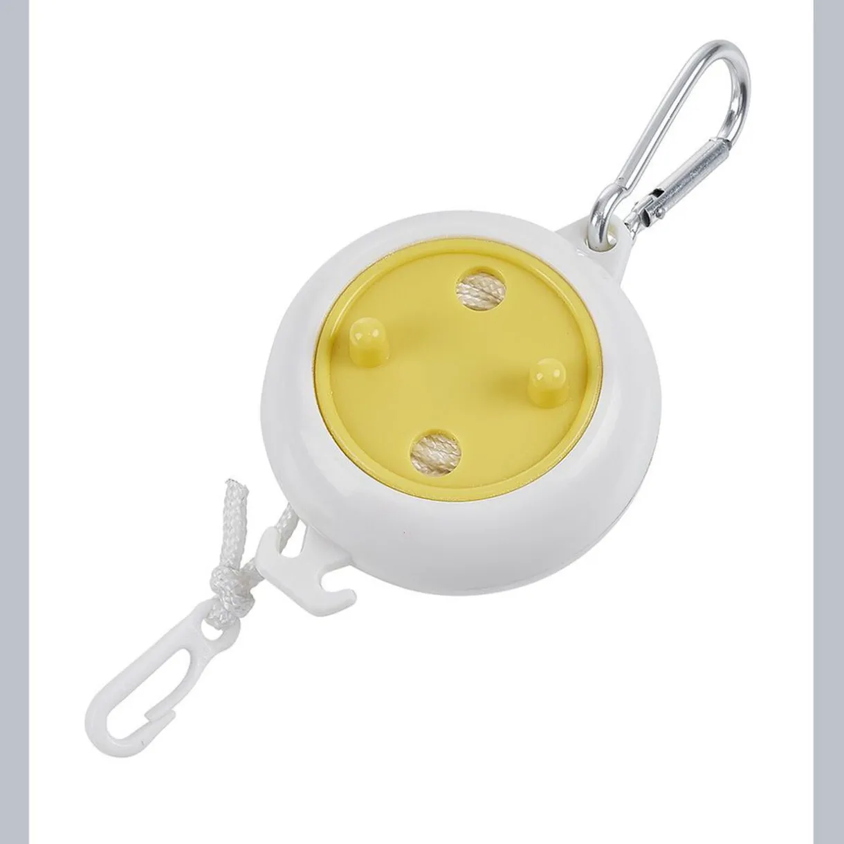 Entretien Du Linge|Gifi Enrouleur corde à linge rétractable 8 m jaune et blanc