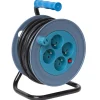 Gifi Enrouleur de câble compact 15 m multiprises x4 bleu et noir