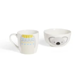 Ensemble bol et mug en porcelaine motif enfant motif koala H15cm^Gifi Online