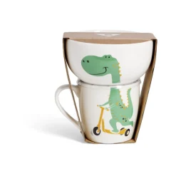 Ensemble bol et mug en porcelaine motif enfant motif dinosaure H15cm^Gifi Hot
