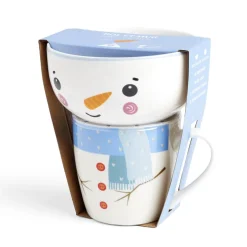 Ensemble mug 355ml avec bol 520ml porcelaine motif bonhomme de neige^Gifi Clearance