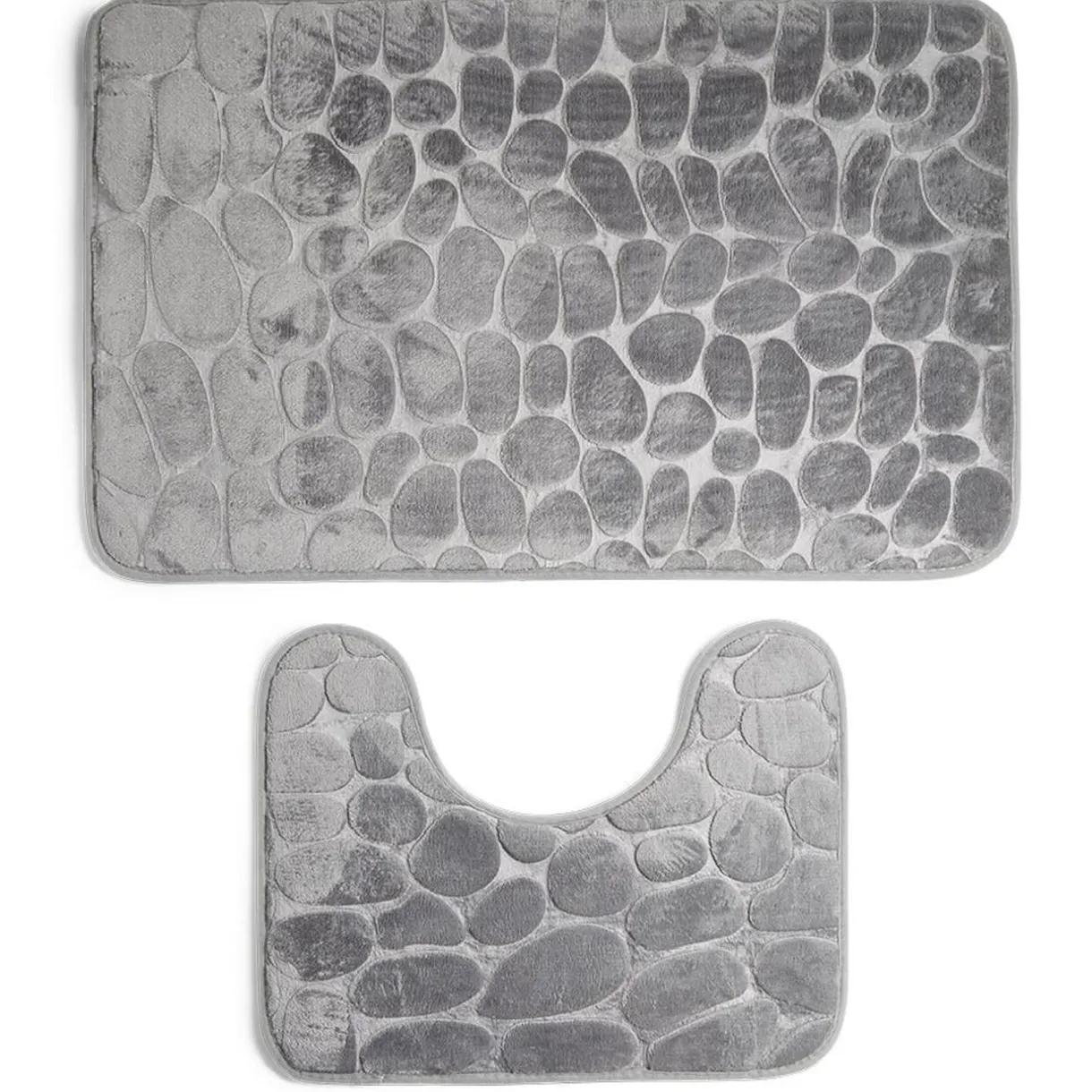 Clearance Gifi Ensemble tapis de bain et contour WC à mémoire de forme beige ou gris