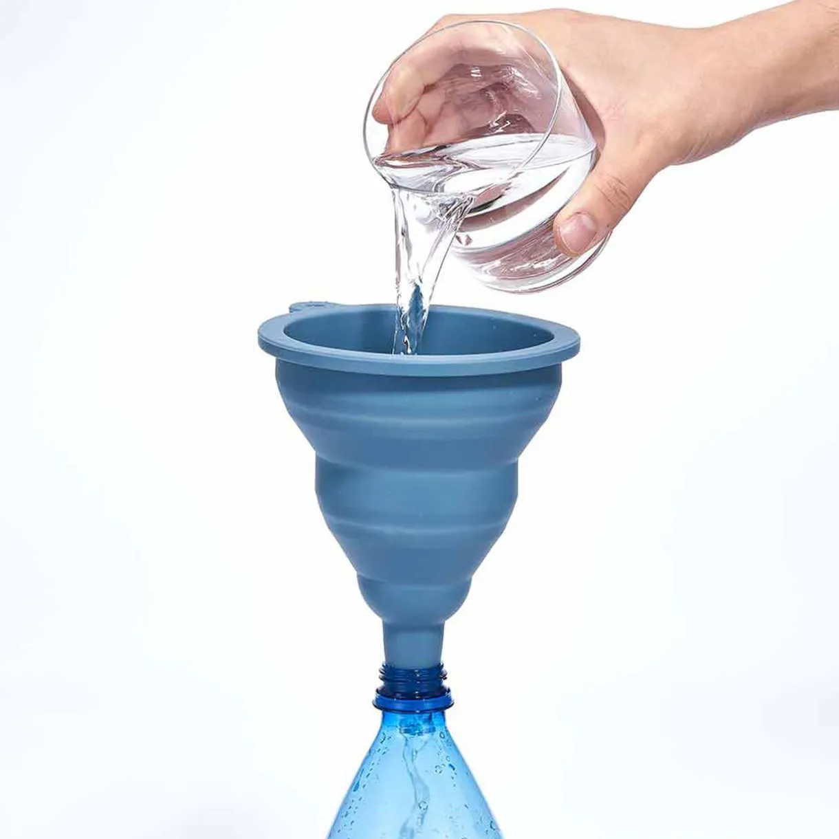 Entonnoir pliable rétractable en silicone bleu^Gifi Hot