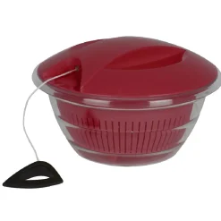 Essoreuse à salade 4 en 1 transparente et rouge^Gifi Clearance
