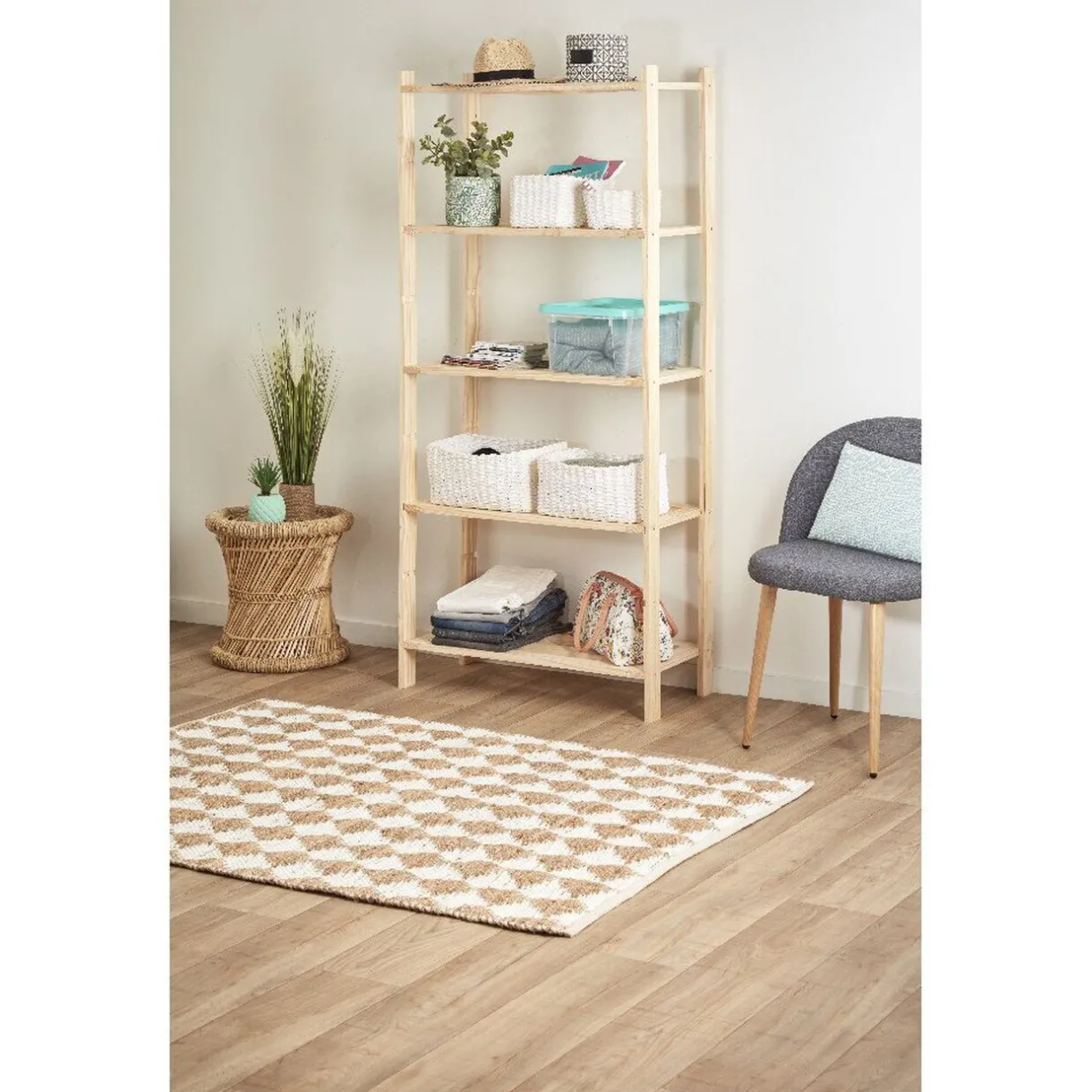 Rangement|Gifi Etagère 5 niveaux en pin naturel