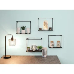 Rangement|Gifi Etagère cube déco en métal noir x 4