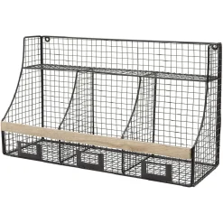 Rangement|Gifi Etagère mural 3 casiers métal noir et naturel