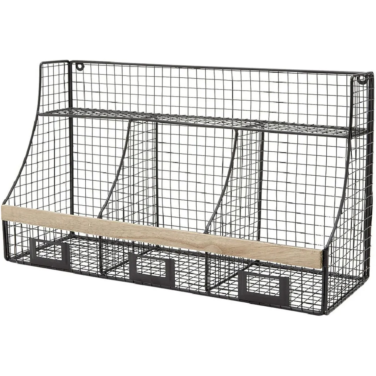 Rangement|Gifi Etagère mural 3 casiers métal noir et naturel