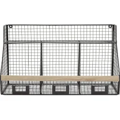 Rangement|Gifi Etagère mural 3 casiers métal noir et naturel