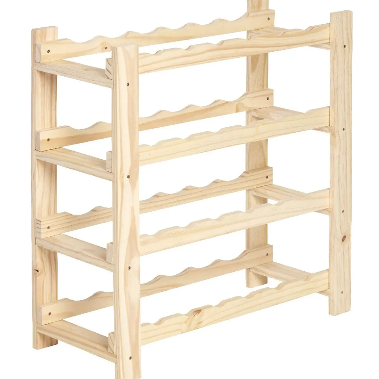 Rangement|Gifi Etagère porte bouteille 4 niveaux en pin naturel
