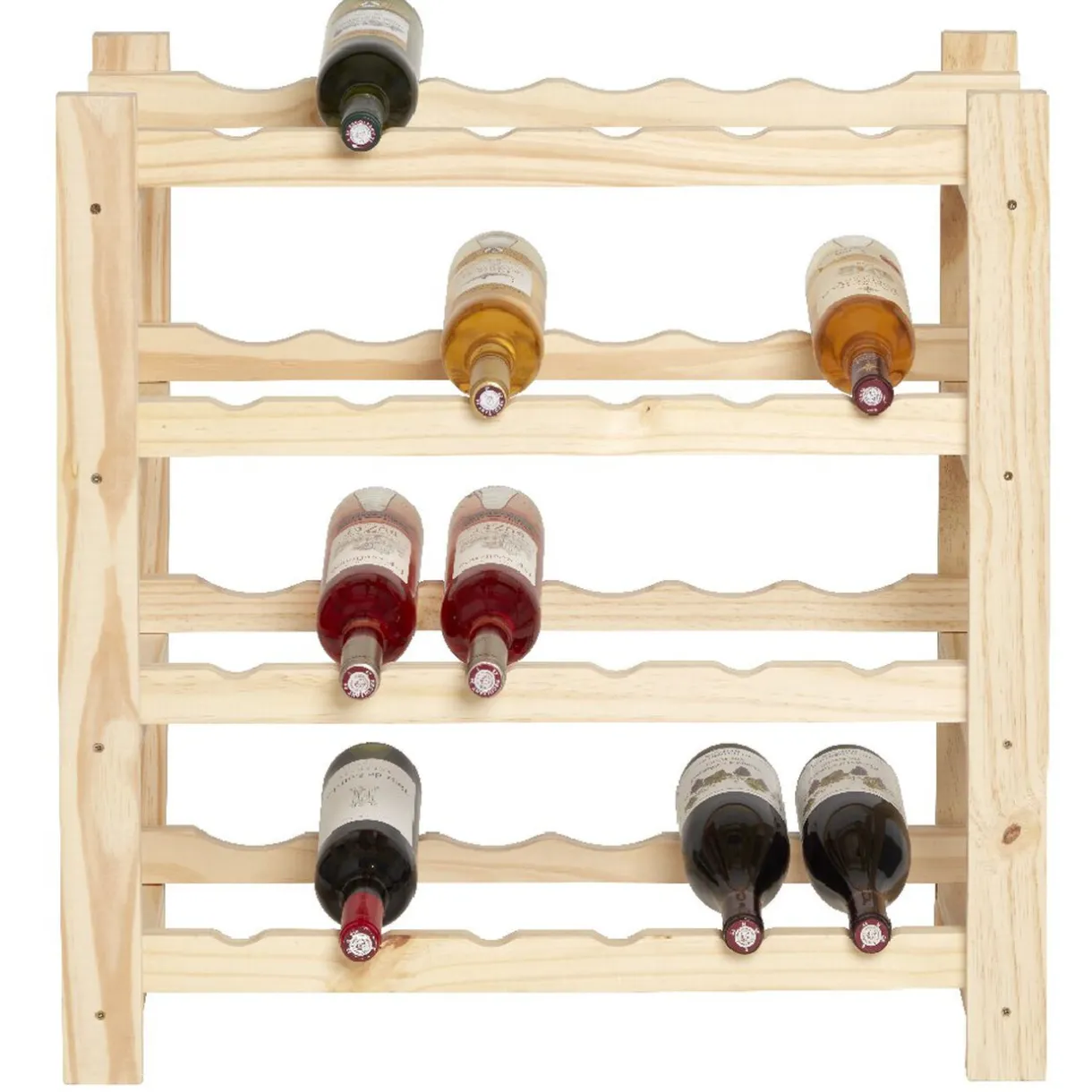 Rangement|Gifi Etagère porte bouteille 4 niveaux en pin naturel