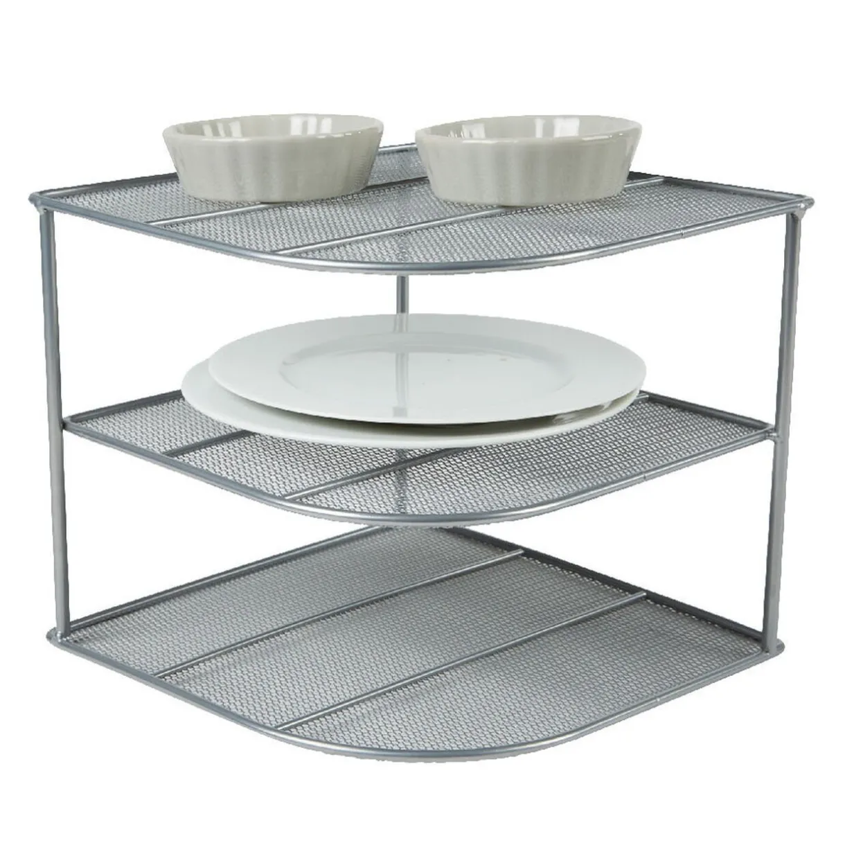 Rangement|Gifi Etagère porte-assiettes argentée