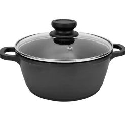 Faitout noir couvercle verre transparent^Gifi Online