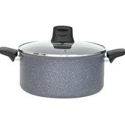 Faitout Tefal aluminium effet pierre avec couvercle verre Ø 24 cm^Gifi