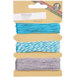 Best Gifi Ficelle bleu blanc L. 5 m x3