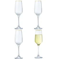 Flûte à champagne bord doré 19,5cl x4^Gifi Sale
