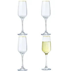 Flûte à champagne bord doré 19,5cl x4^Gifi Sale