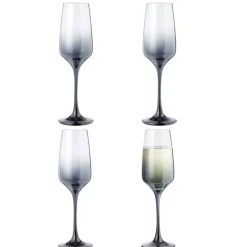 Flûte à champagne fumé noir 19,5cl x4^Gifi Clearance
