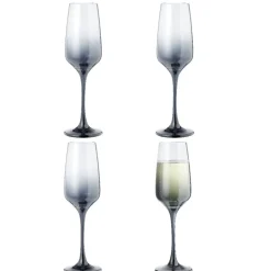 Flûte à champagne fumé noir 19,5cl x4^Gifi Clearance