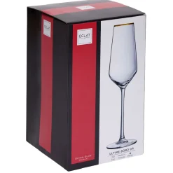 Flûte en verre avec liseré doré 23 cl x4^Gifi Hot