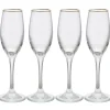 Flûte en verre transparent avec liseré doré x4^Gifi