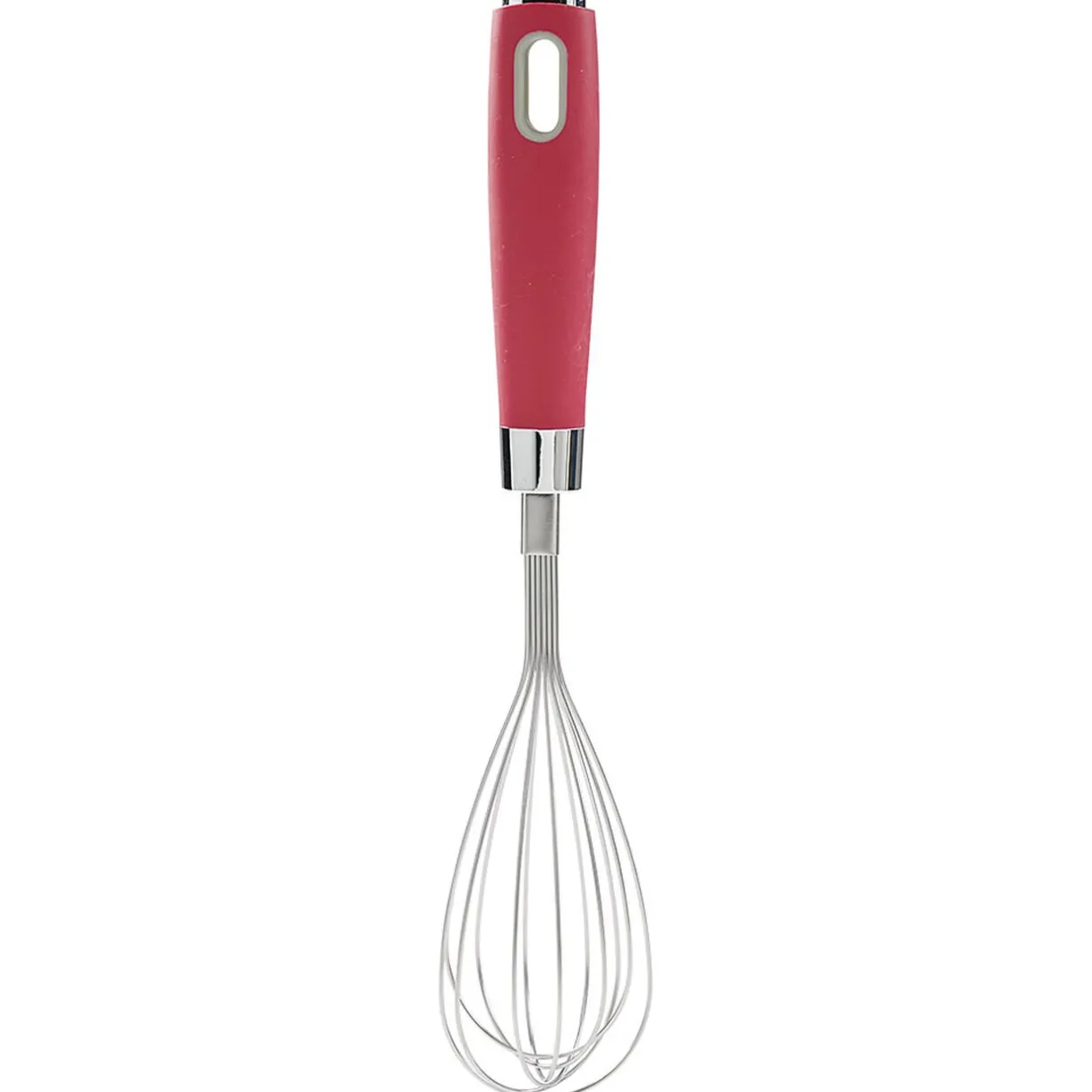 Fouet de cuisine en inox manche en polypropylène rouge^Gifi Discount