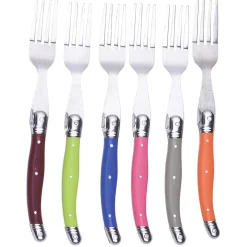 Fourchette inox manche multicolore x6^Gifi Best