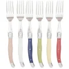 Fourchette inox manche multicolore x6^Gifi Discount