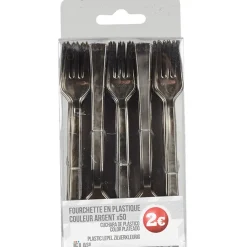 Fourchette plastique argentée x50^Gifi Sale