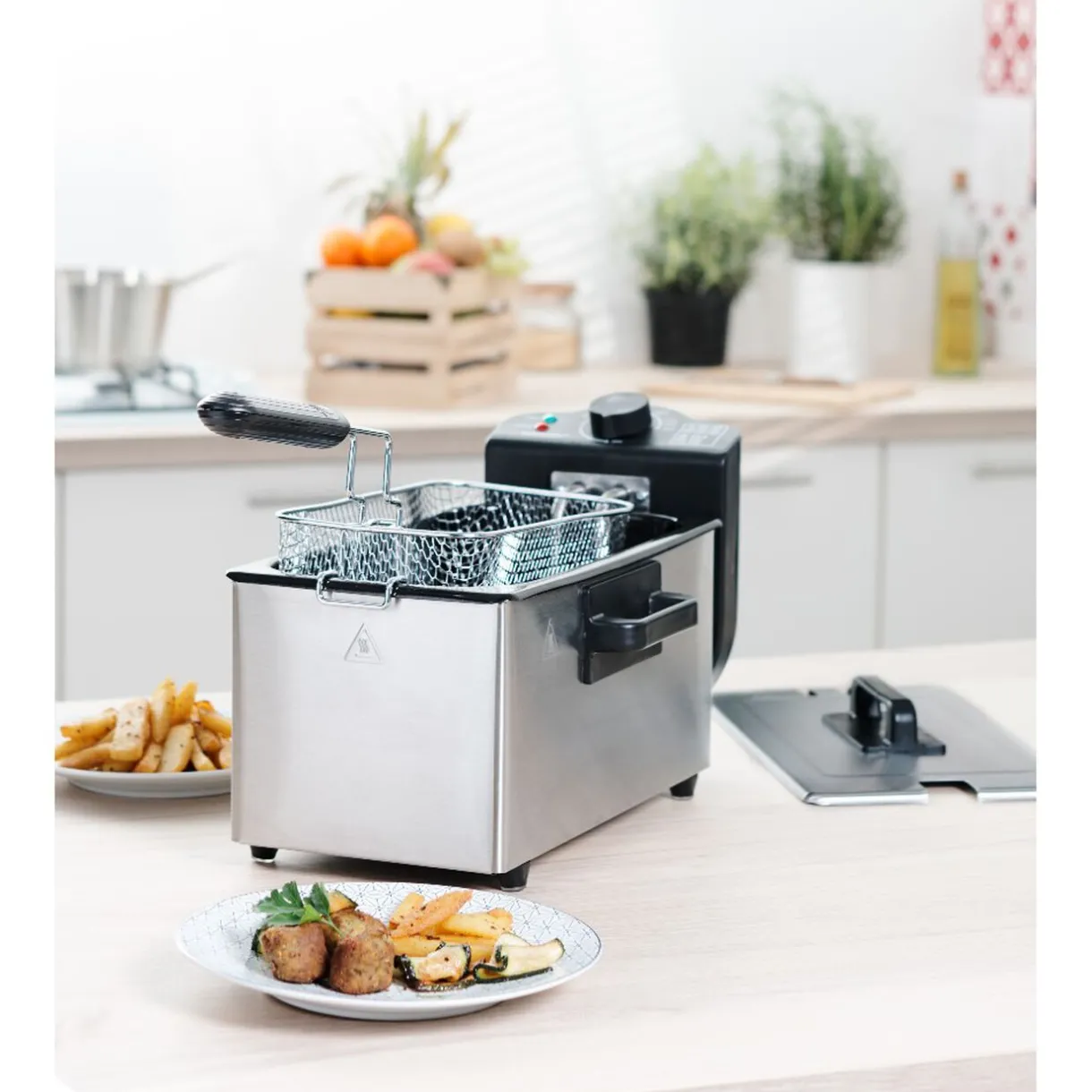 Friteuse inox Homday 3 L^Gifi Discount
