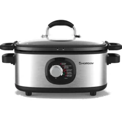 Friteuse multicuiseur Homday 6en1 inox grise et noir^Gifi