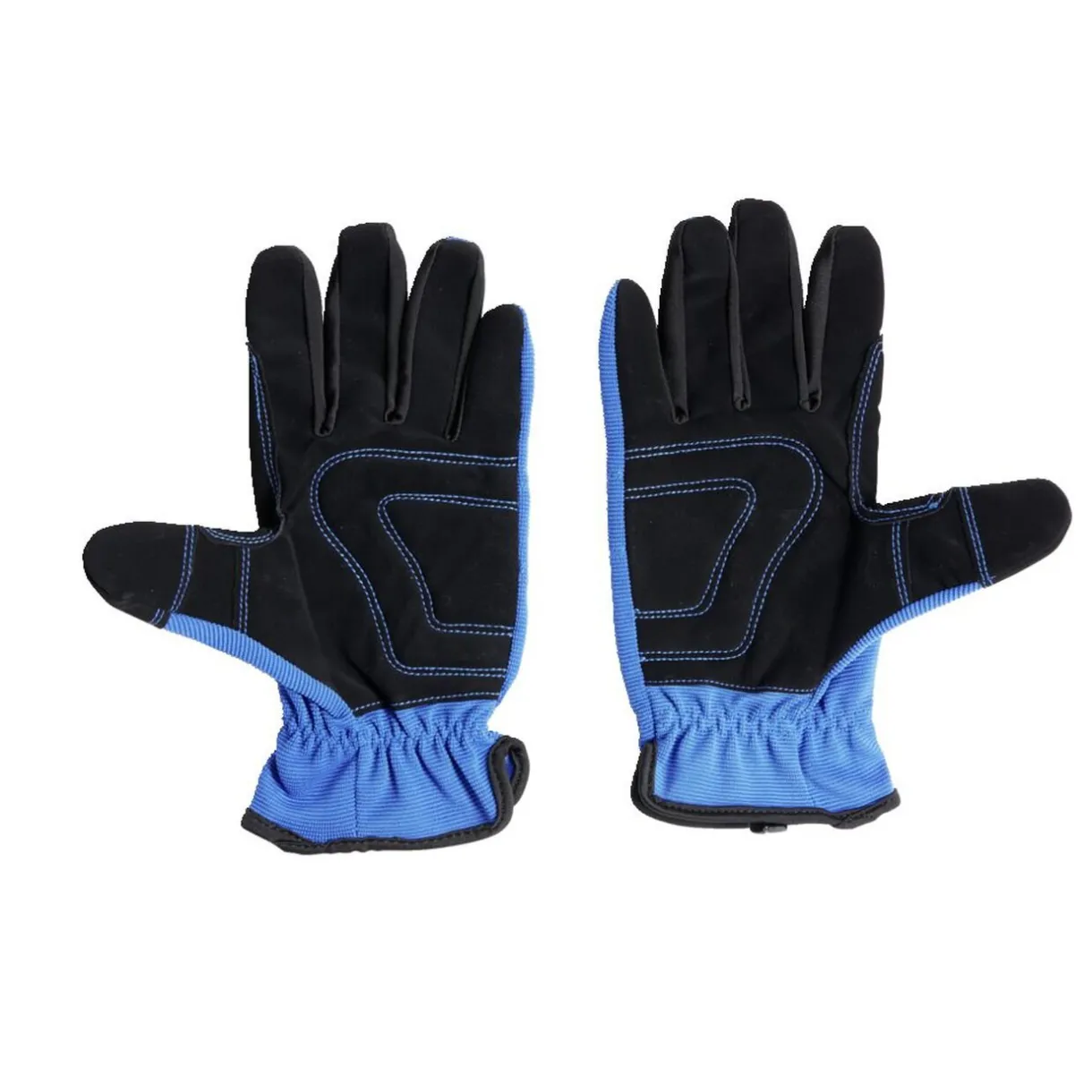Online Gifi Gants mécanicien coton et cuir taille unique bleu
